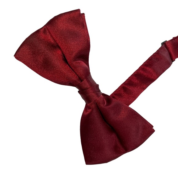 Pre-tied Bow Tie 100% Silk Adjustable Burgundy - Picture 2 of 7